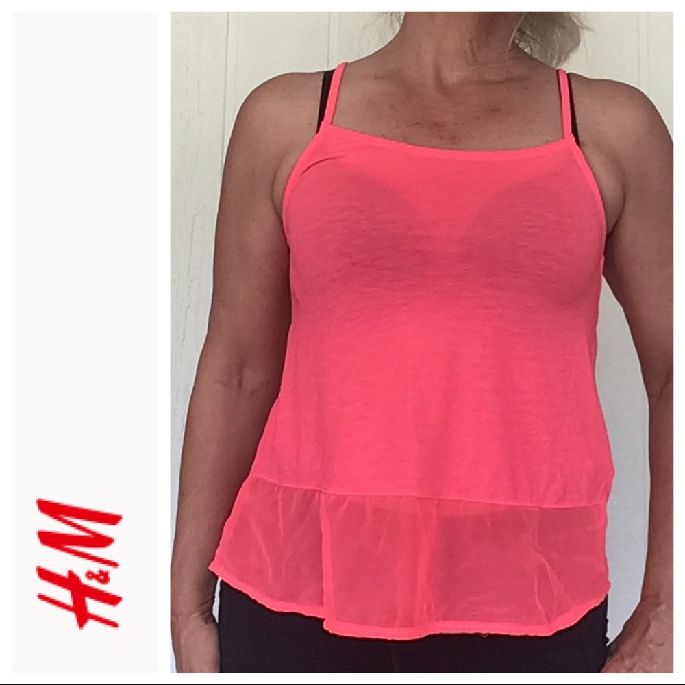 DIVIDED BY H & M NEON PINK TANK TOP SMALL SIZE 4